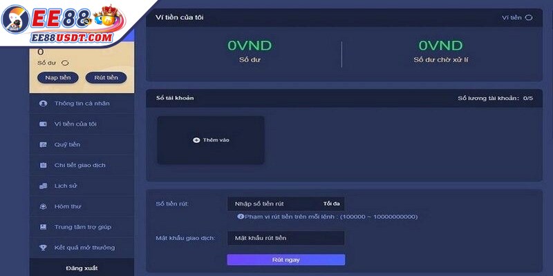 Đáp ứng đủ điều kiện rút tiền EE88 nhận thưởng ngay tức thì